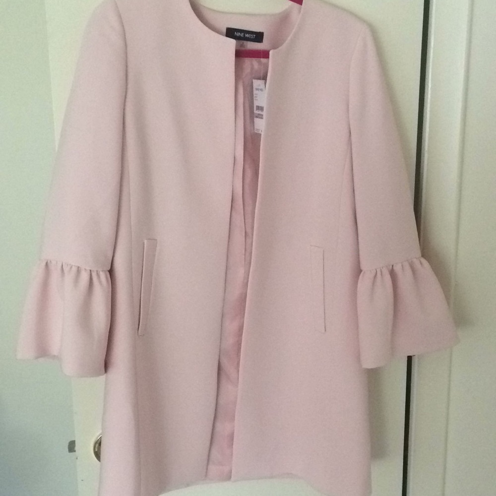 Nine West Car coat bell sleeves open front